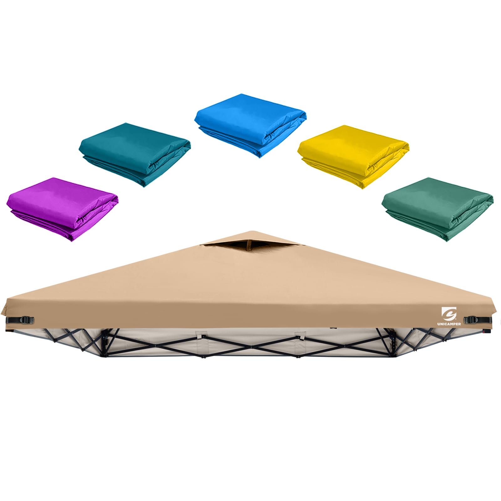 UNICAMPER 10x10 canopy top with vent promotes airflow for cooler shade