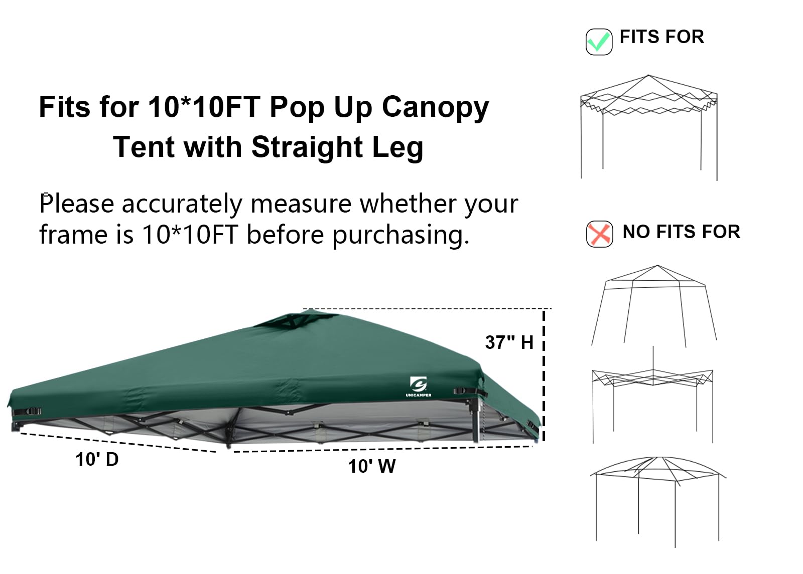 UNICAMPER canopy top with air vent to improve airflow and comfort