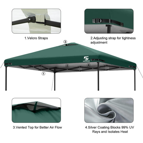 UNICAMPER canopy top showing quick hook-and-loop installation
