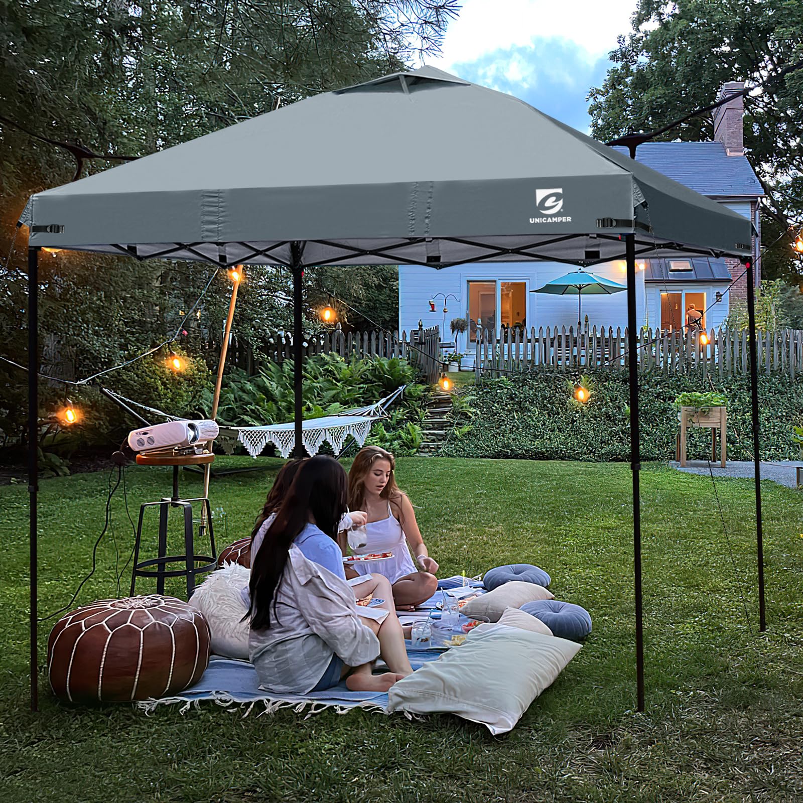 UNICAMPER outdoor use in backyard for shade and privacy