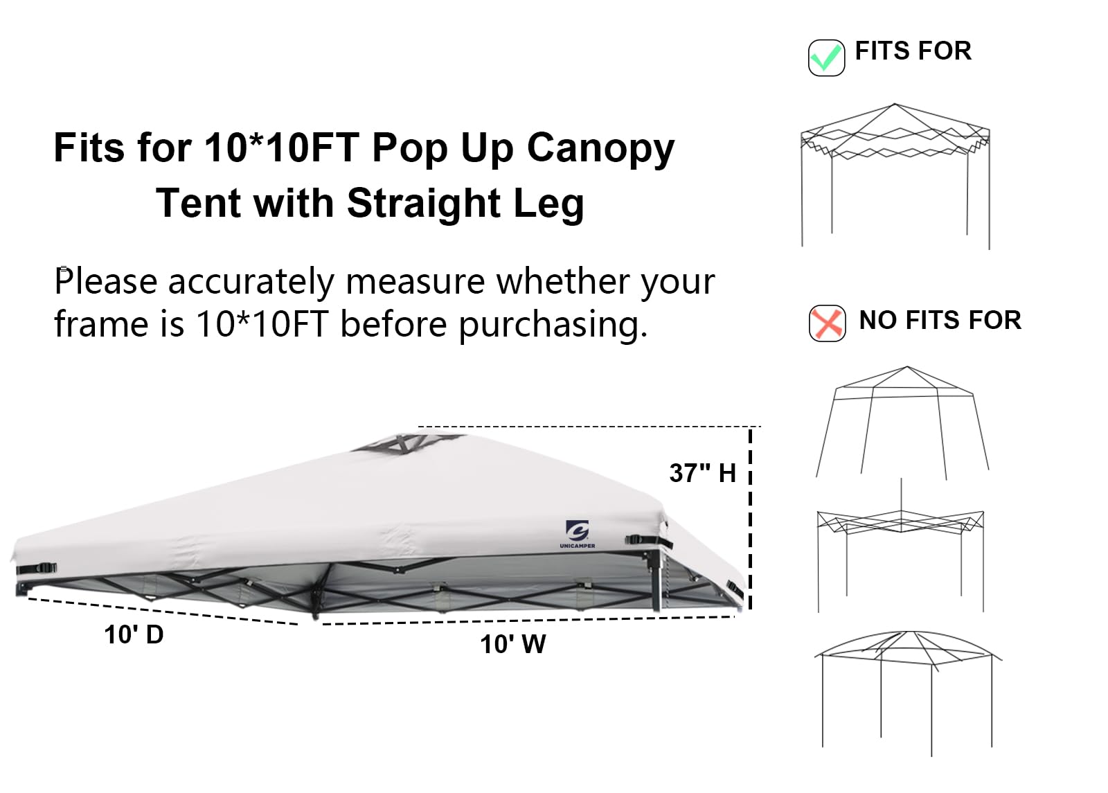 Unicamper vent design canopy top stabilizes shelter in wind.