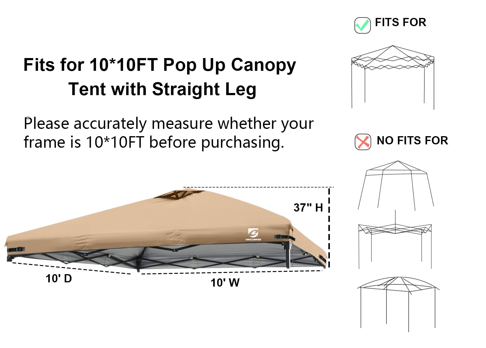 UNICAMPER waterproof canopy top with heat-sealed seams provides reliable rain protection