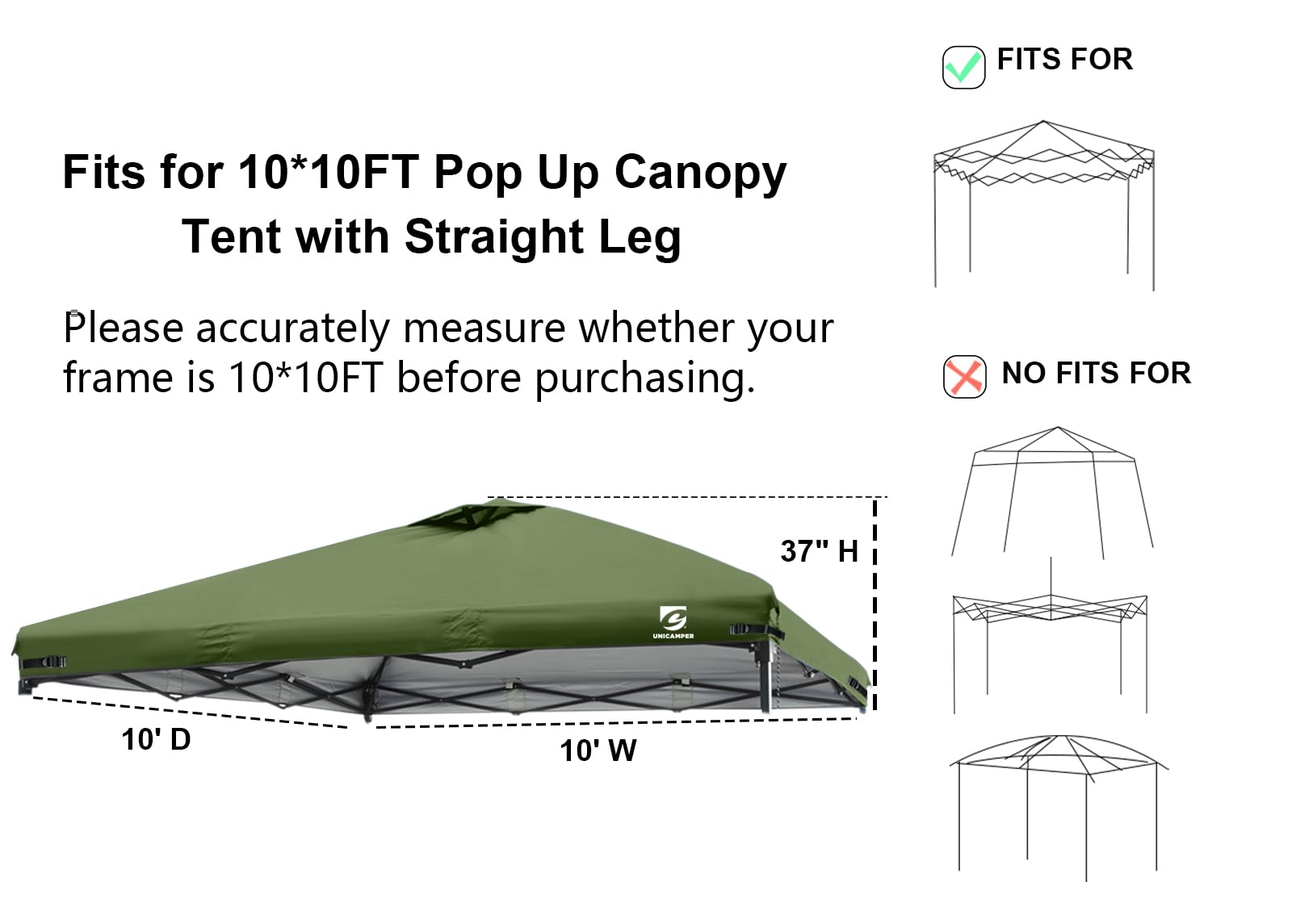 UNICAMPER canopy top with waterproof seams for rain-ready performance