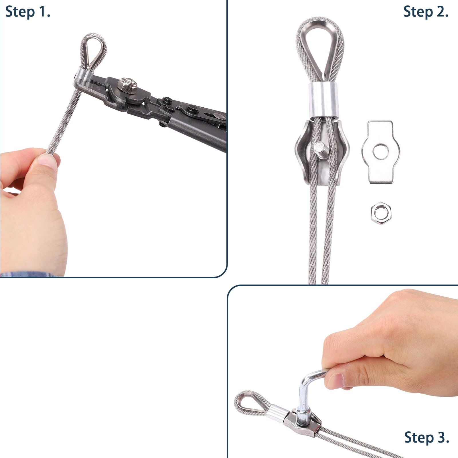 Unicaravan M5 rope clamp for firm grip on cables