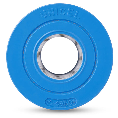 Unicel C-4950 212-pleats image highlights high debris capture and steady water flow.