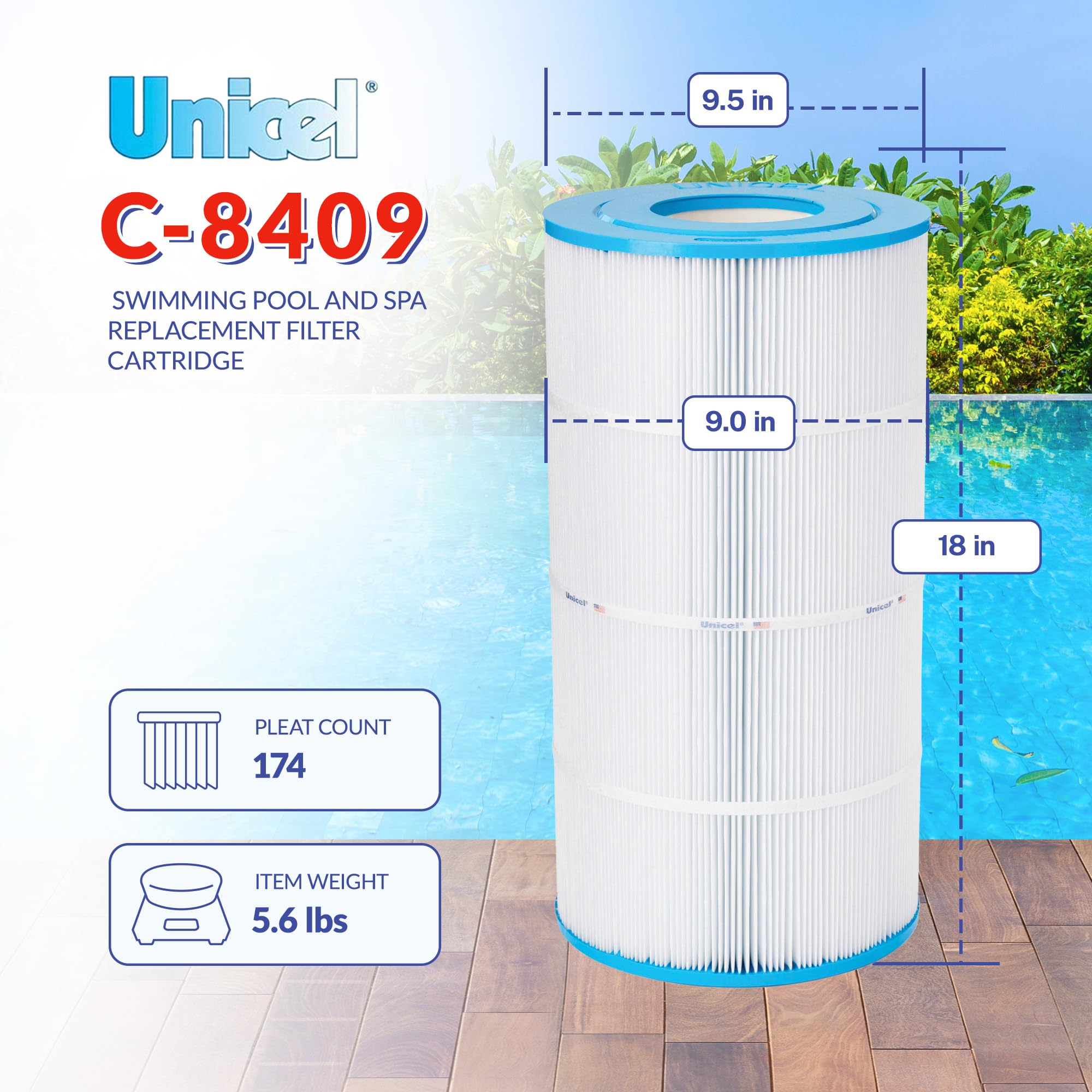 OD 8-15/16 inches and 17-3/8 inch length ensure proper fit.