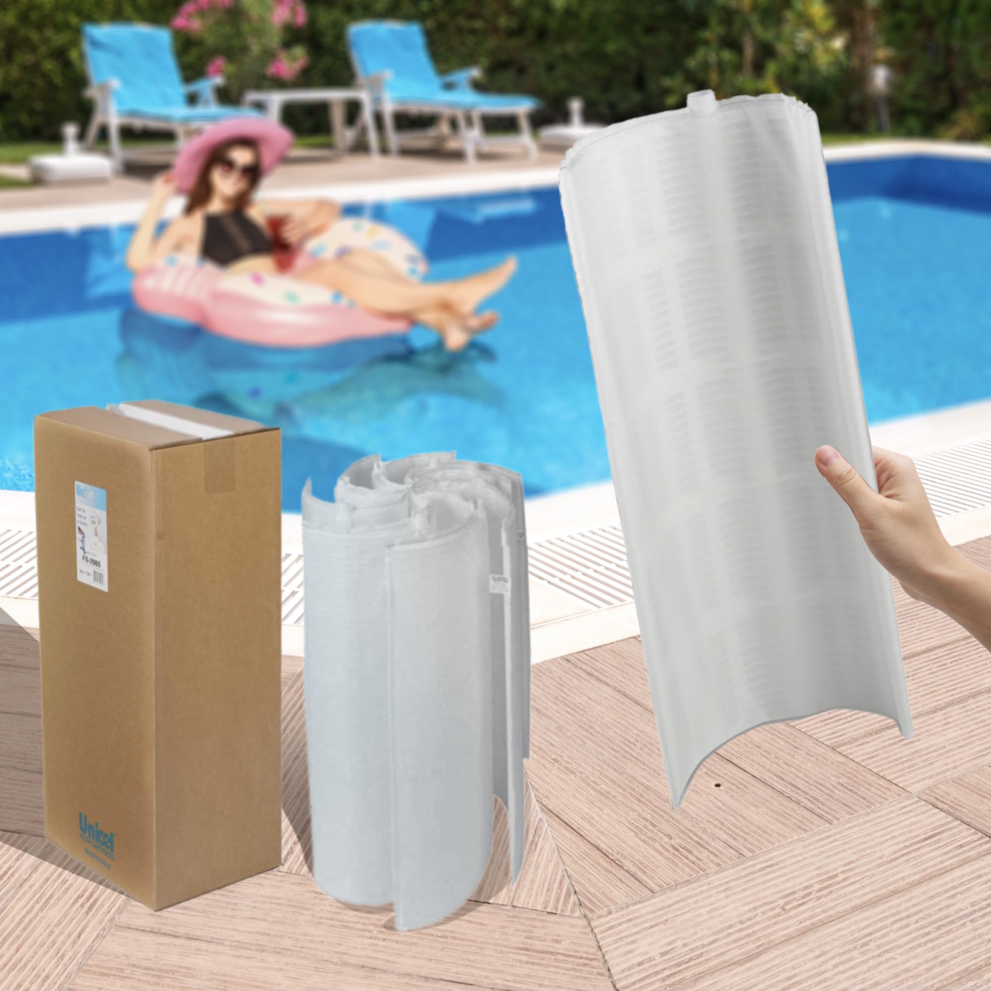 Unicel FS-2005 grid set in-use within a pool filtration system