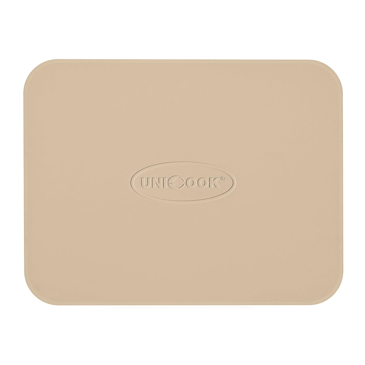 Unicook 15x12 inch pizza stone on oven rack for crispy crust and even heat