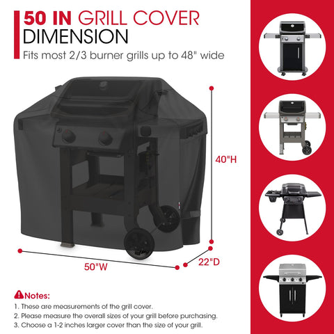 Unicook 50inch grill cover with air vents helps moisture escape