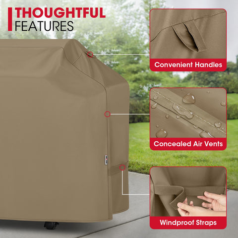 Unicook 50 inch grill cover cleans easily with a hose