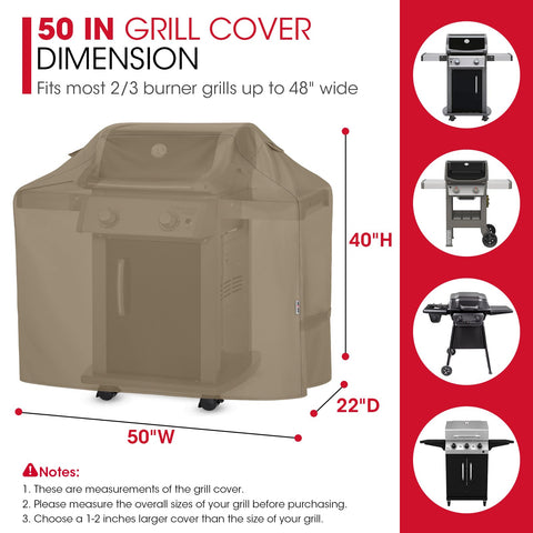 Unicook 50 inch grill cover side view shields your barbecue from weather