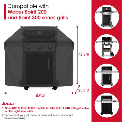 Waterproof fade-resistant fabric shields grill from rain and sun