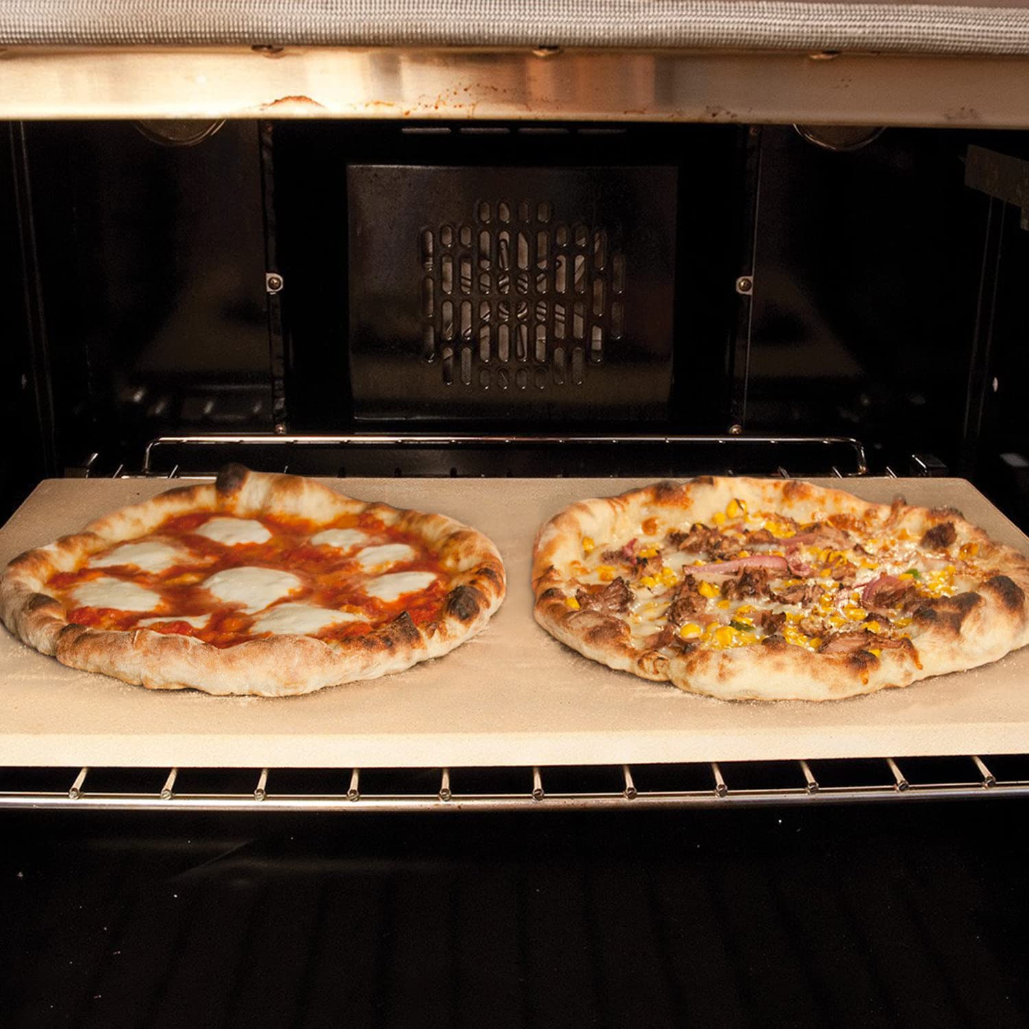 Unicook baking stone versatile for pizzas, bread, pies, and cookies.