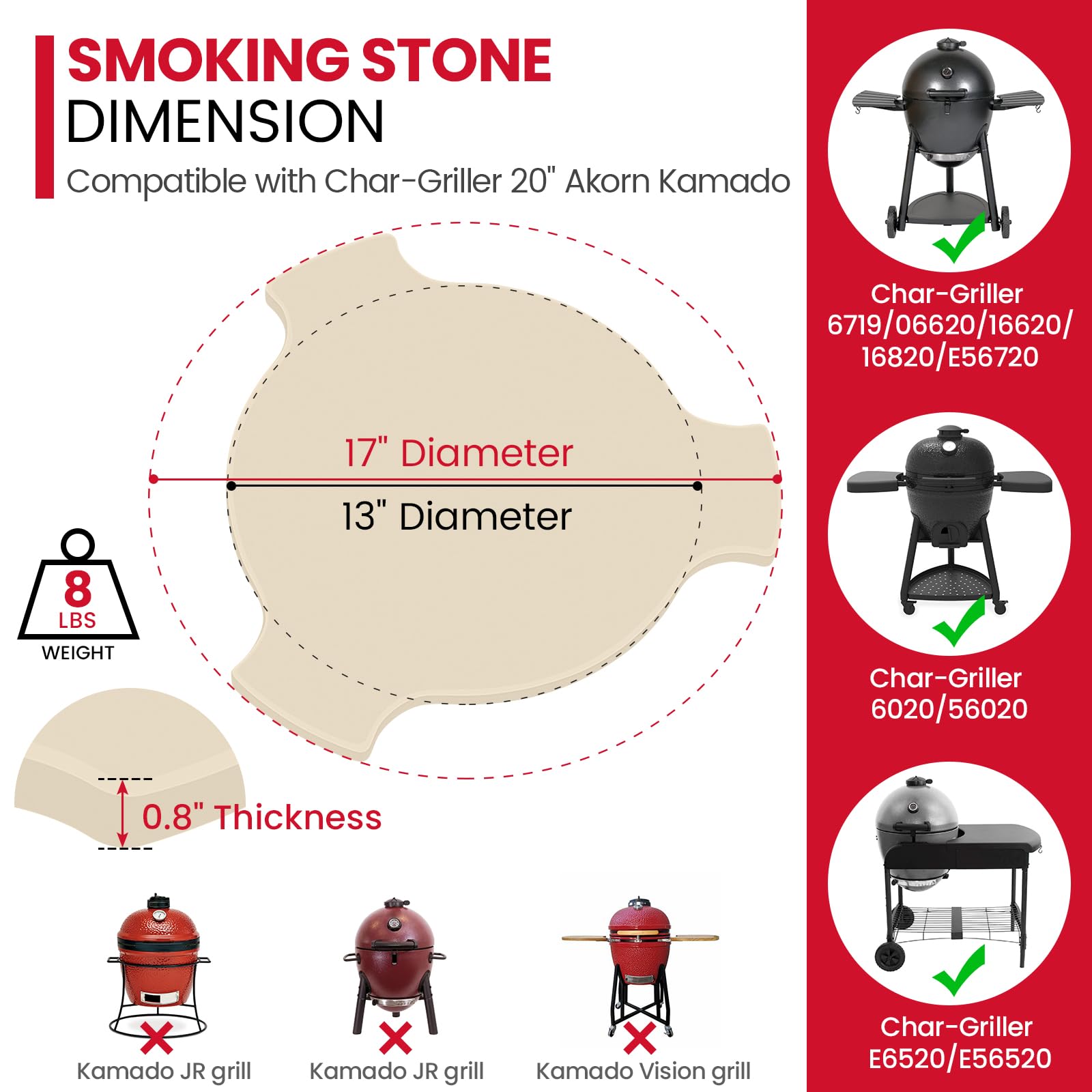 Unicook cordierite heat diffuser stone durable for high-heat pizza baking.
