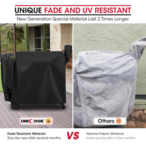 Unicook smooth vinyl surface cleans easily after grilling sessions