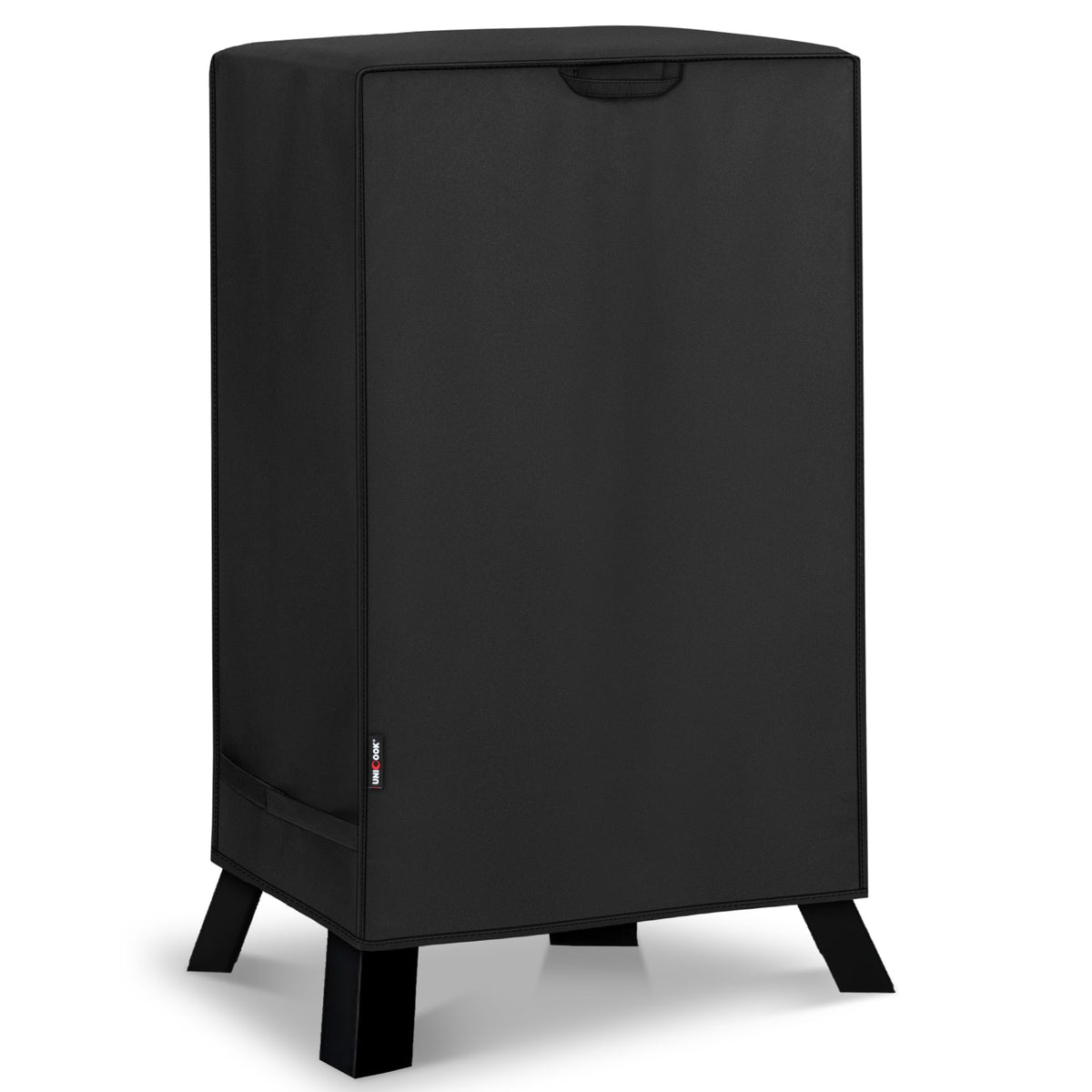 Unicook electric smoker cover front view shields from sun and rain.