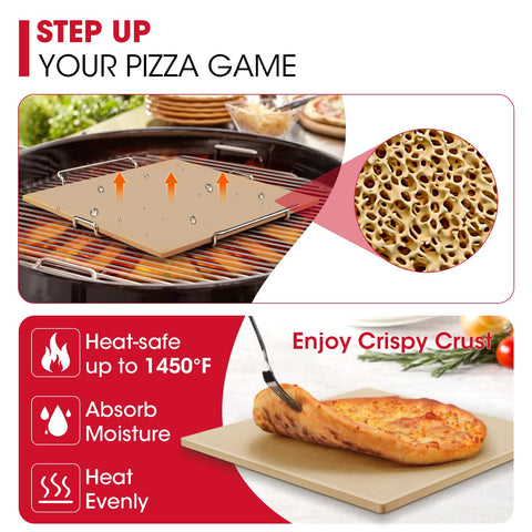Unicook even-heat baking stone ensures uniform crusts with fewer hot spots.