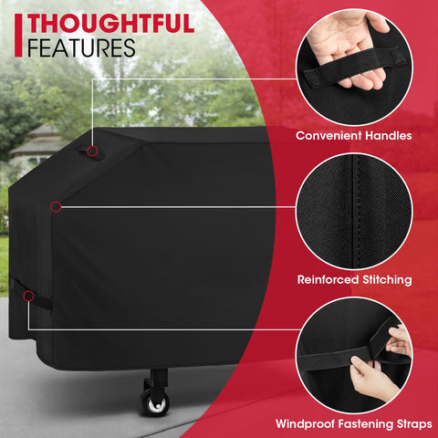 Unicook griddle cover cleans easily with a hose and dries in sun.