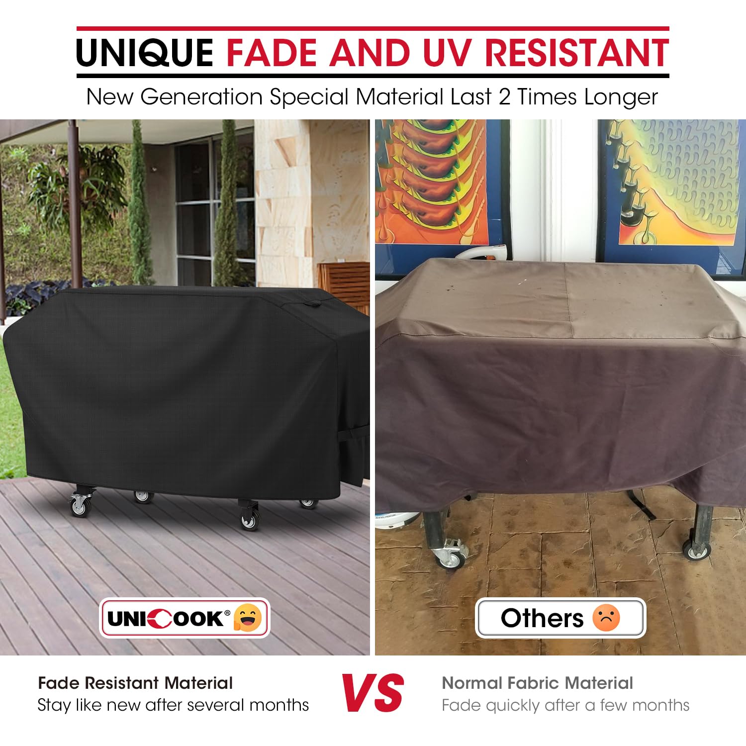 Unicook soft fabric liner prevents scratches on grill surfaces.