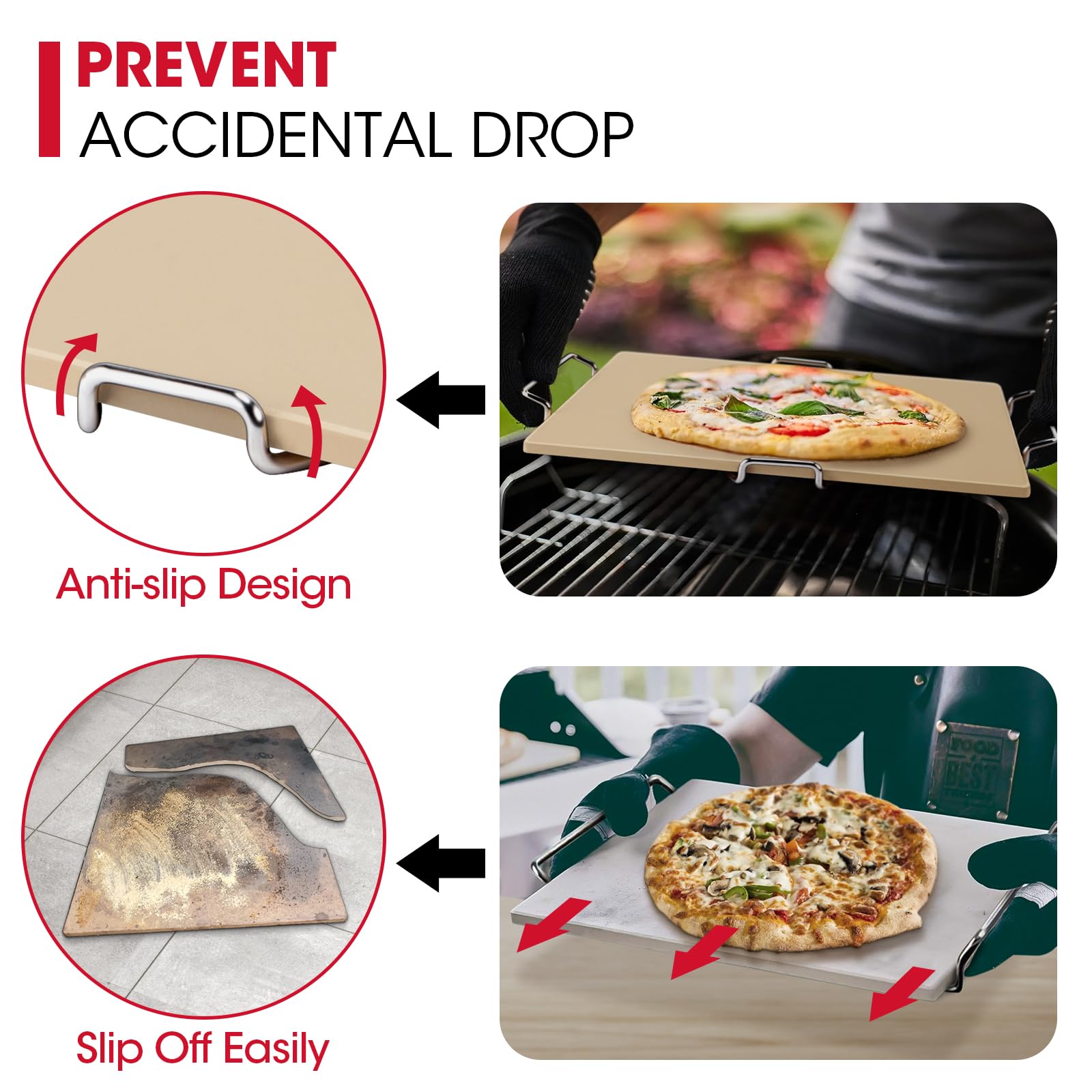Unicook pizza stone works on grill and oven for versatile cooking.