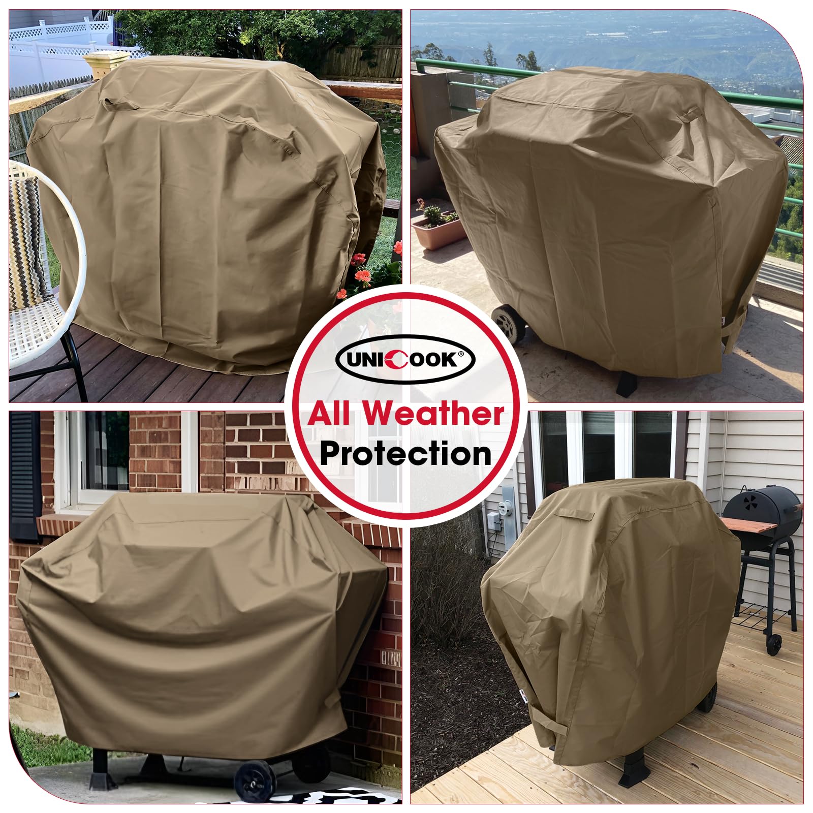 Easy hose cleaning shown for Unicook cover with quick air dry.