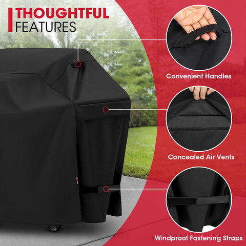 Unicook covered air vents promote moisture escape and prevent blowing away.