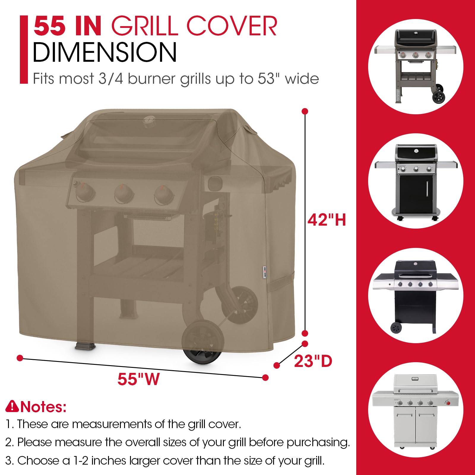Unicook grill cover durable fabric close-up highlights fade-resistant material for long-lasting outdoor use.