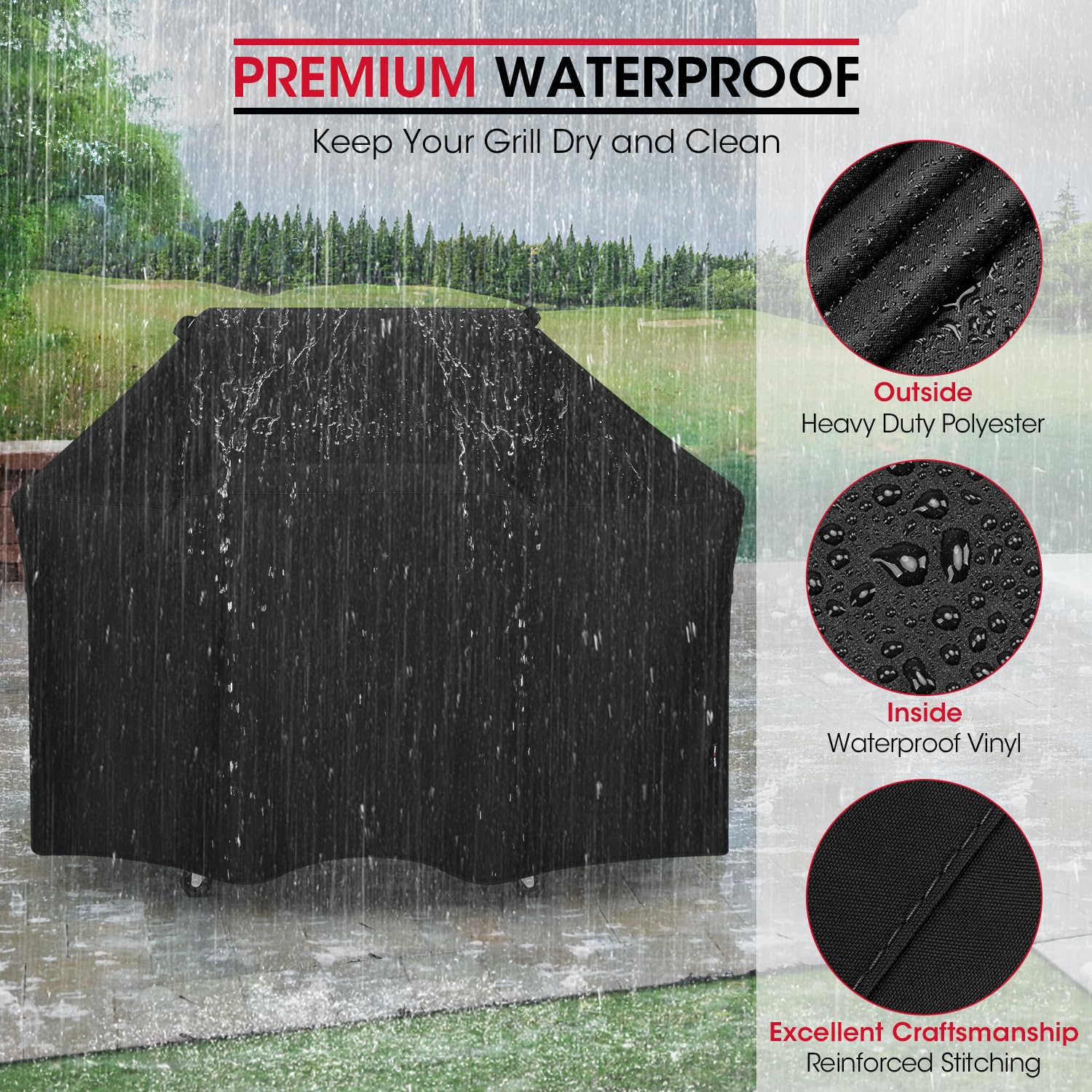 Unicook grill cover easy-clean design for quick maintenance.