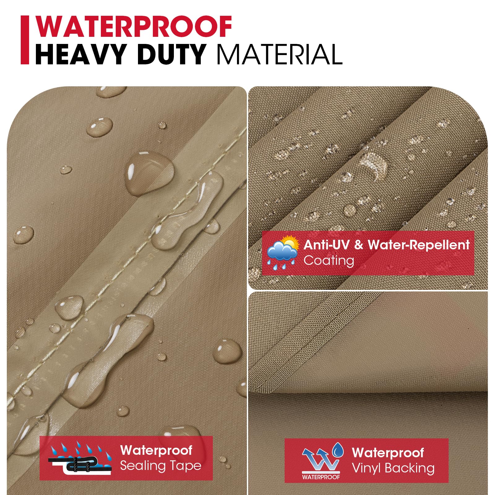 Unicook grill cover easy-install handles and wind straps ensure quick, secure fit.