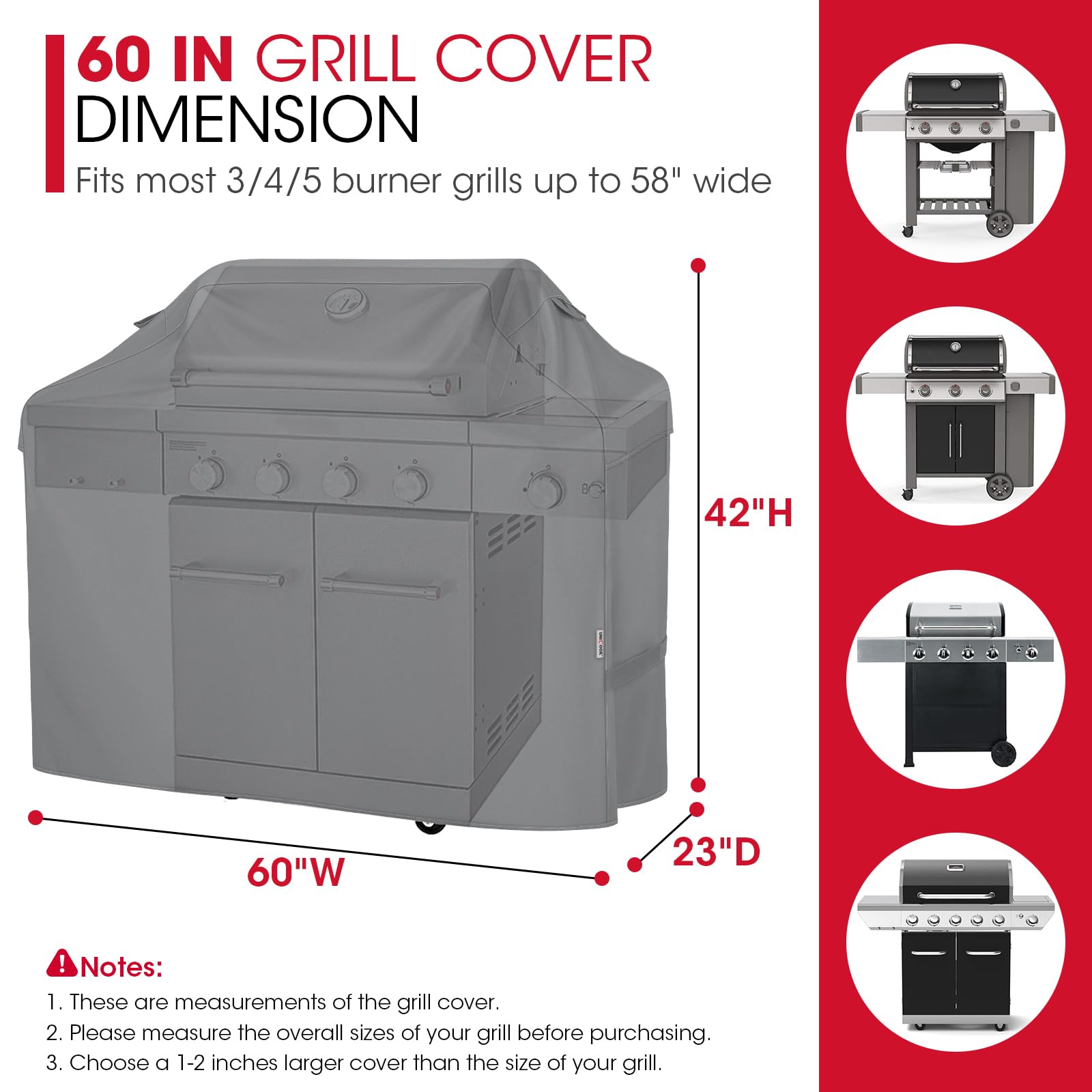 Unicook grill cover with fade-resistant fabric shields against sun fading.