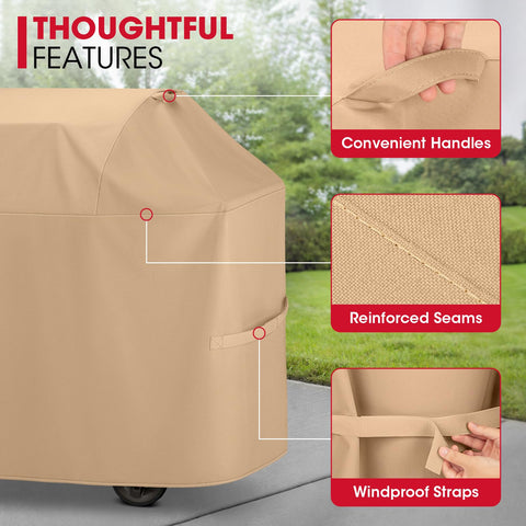 Fade-resistant fabric of Unicook grill cover in bright sun