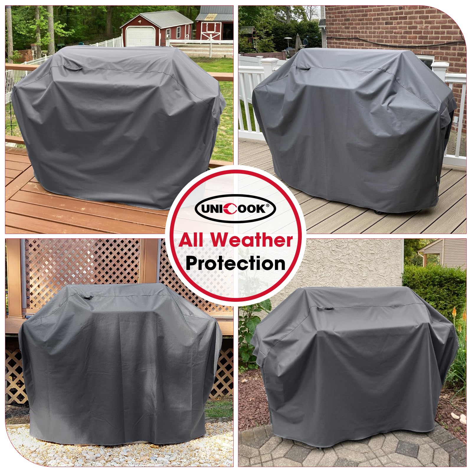 Unicook fits Weber Genesis and similar 58-inch grills securely.