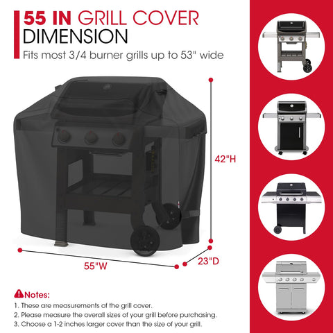 Unicook grill cover with handles and straps for secure fitting