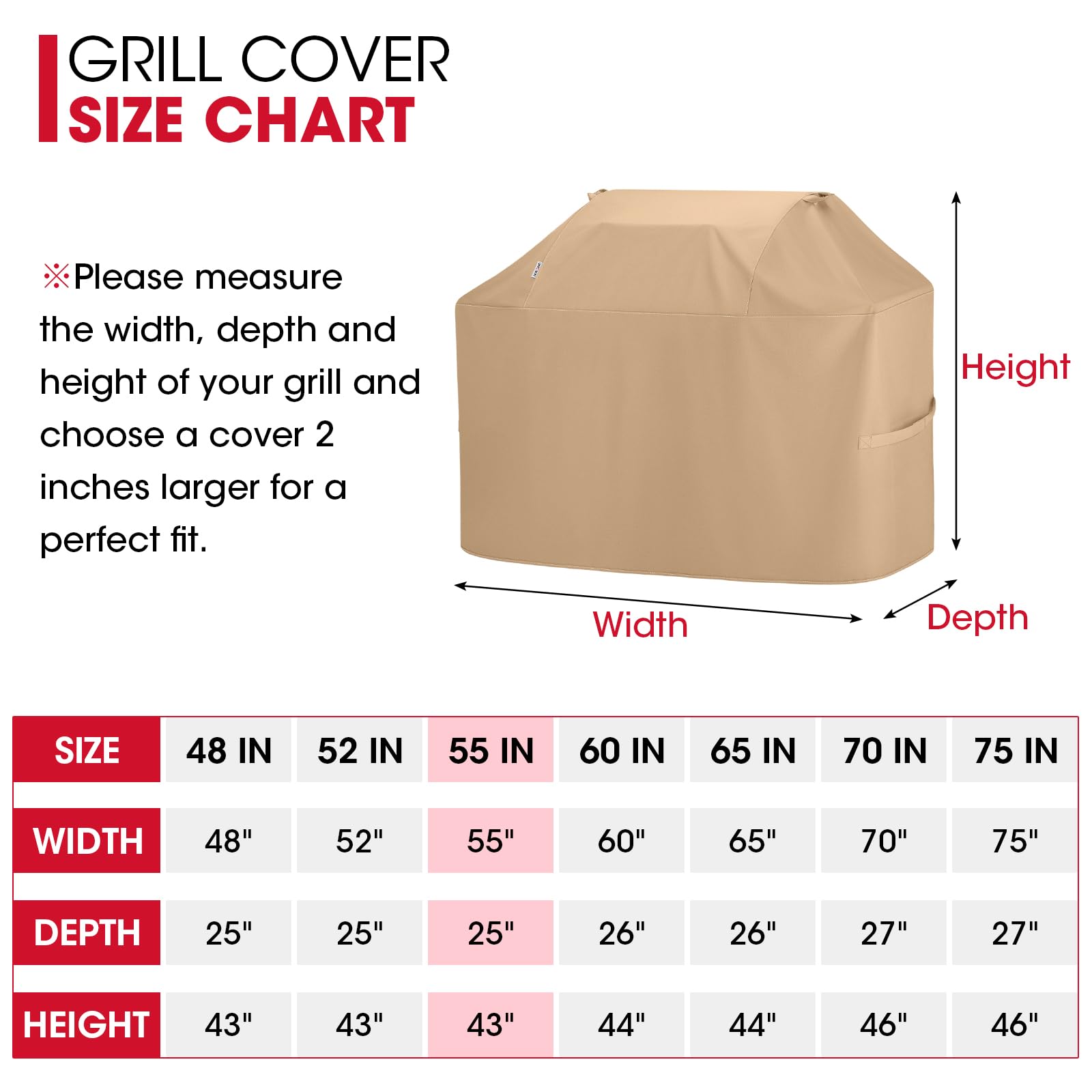 Light brown Unicook grill cover blending with outdoor decor
