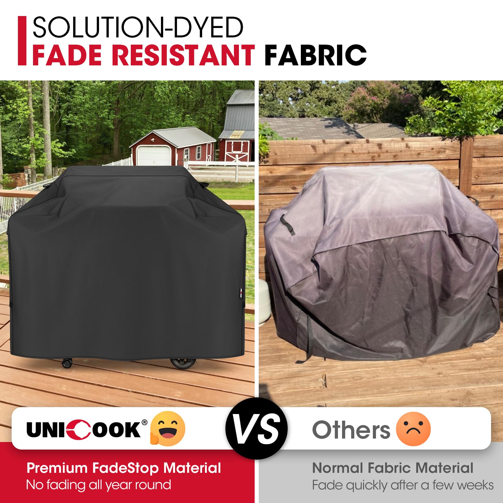 Unicook grill cover with side handles for easy on/off