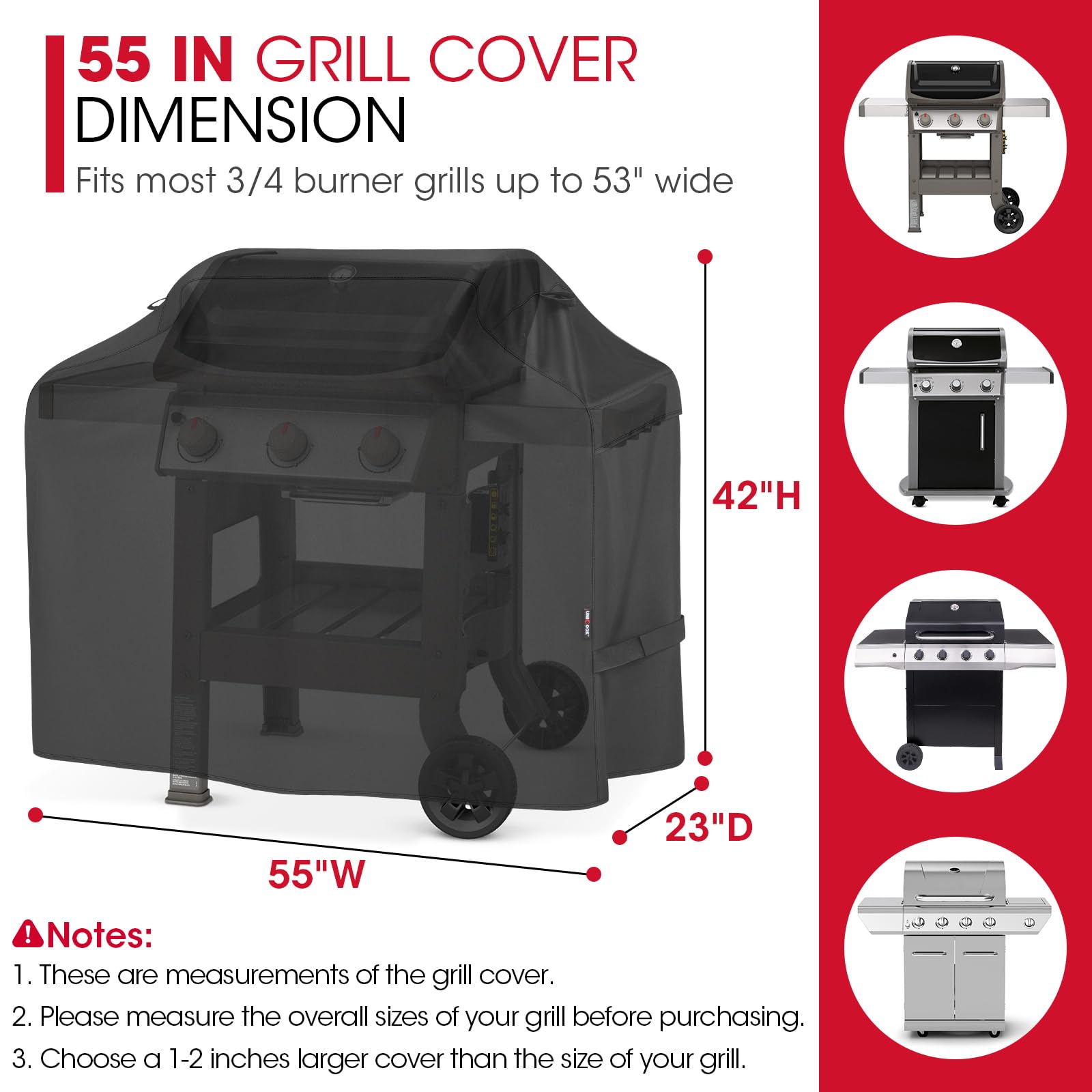 Unicook grill cover with waterproof fabric shields your grill from rain and moisture