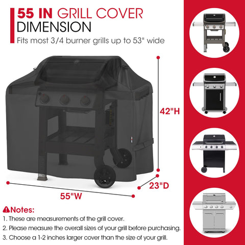 Unicook grill cover with waterproof fabric shields your grill from rain and moisture