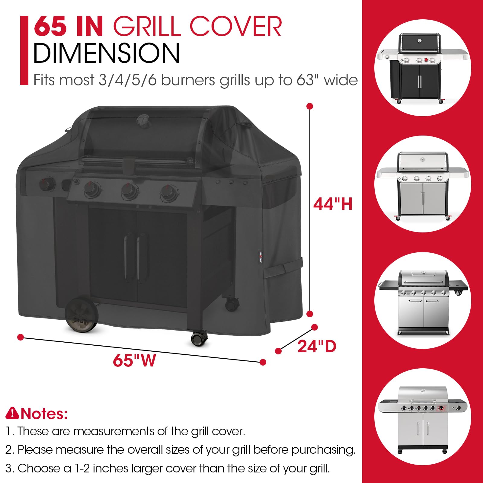 Unicook grill cover waterproof finish keeps your grill dry in rain