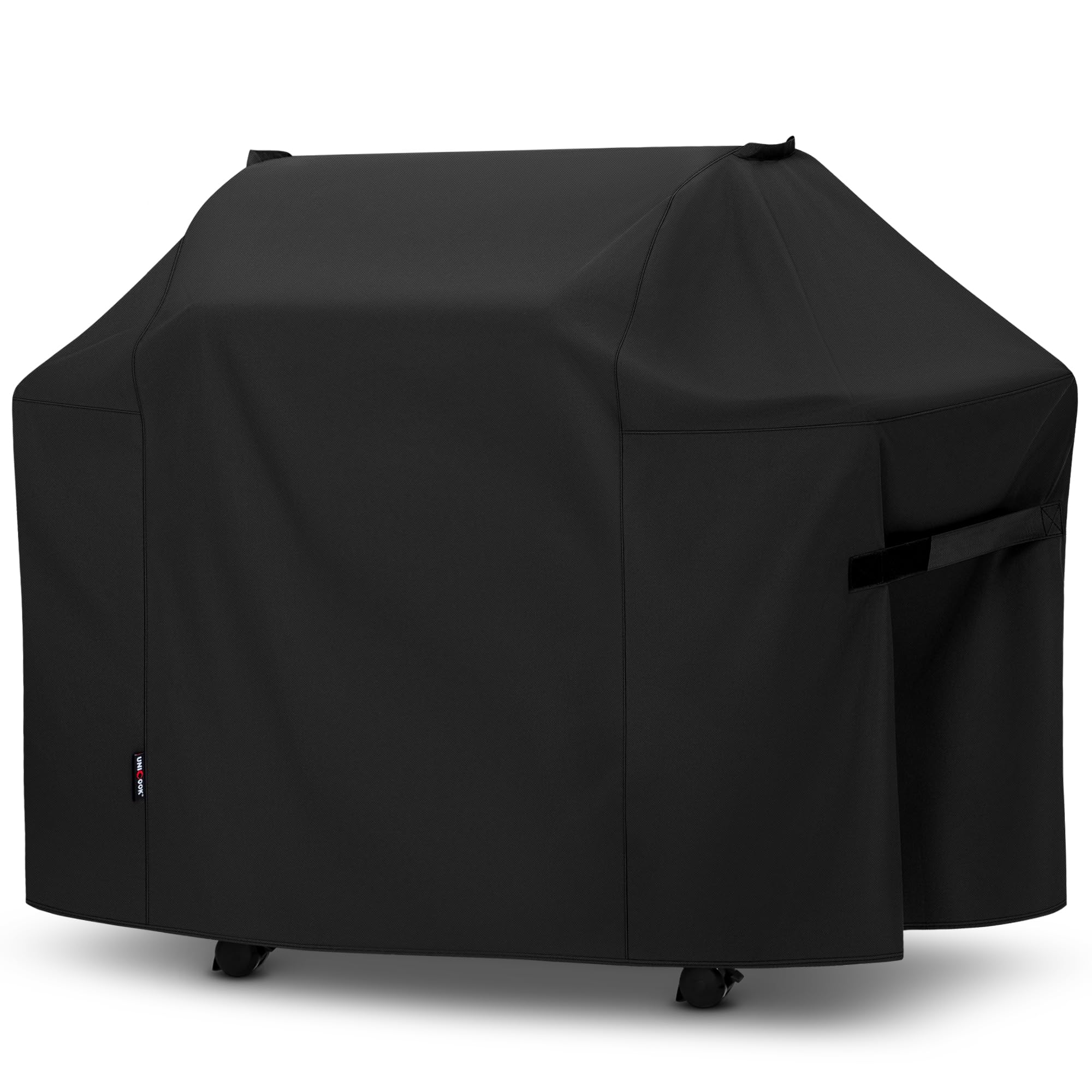 Unicook grill cover on Weber Summit 400 shields rain and debris during outdoor grilling