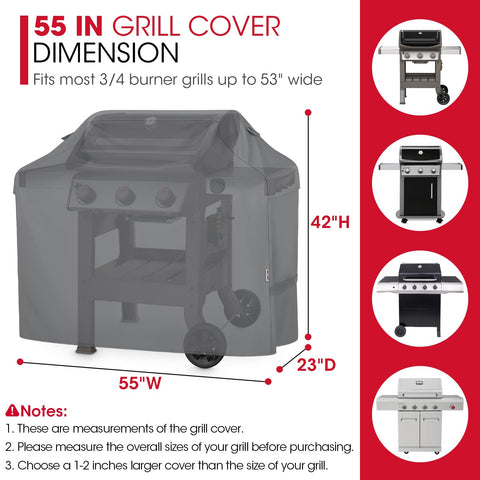 Unicook grill cover with windproof straps stays secure on breezy days