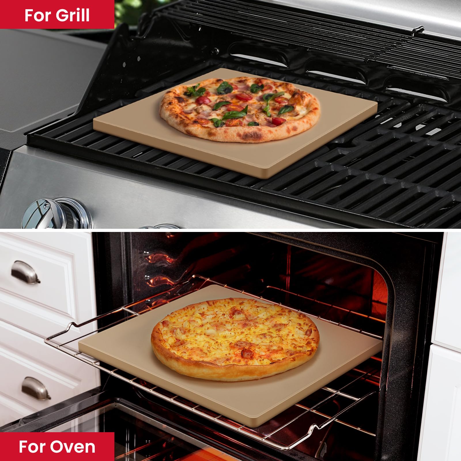 Unicook stone tolerates up to 1450°F for steady heat.
