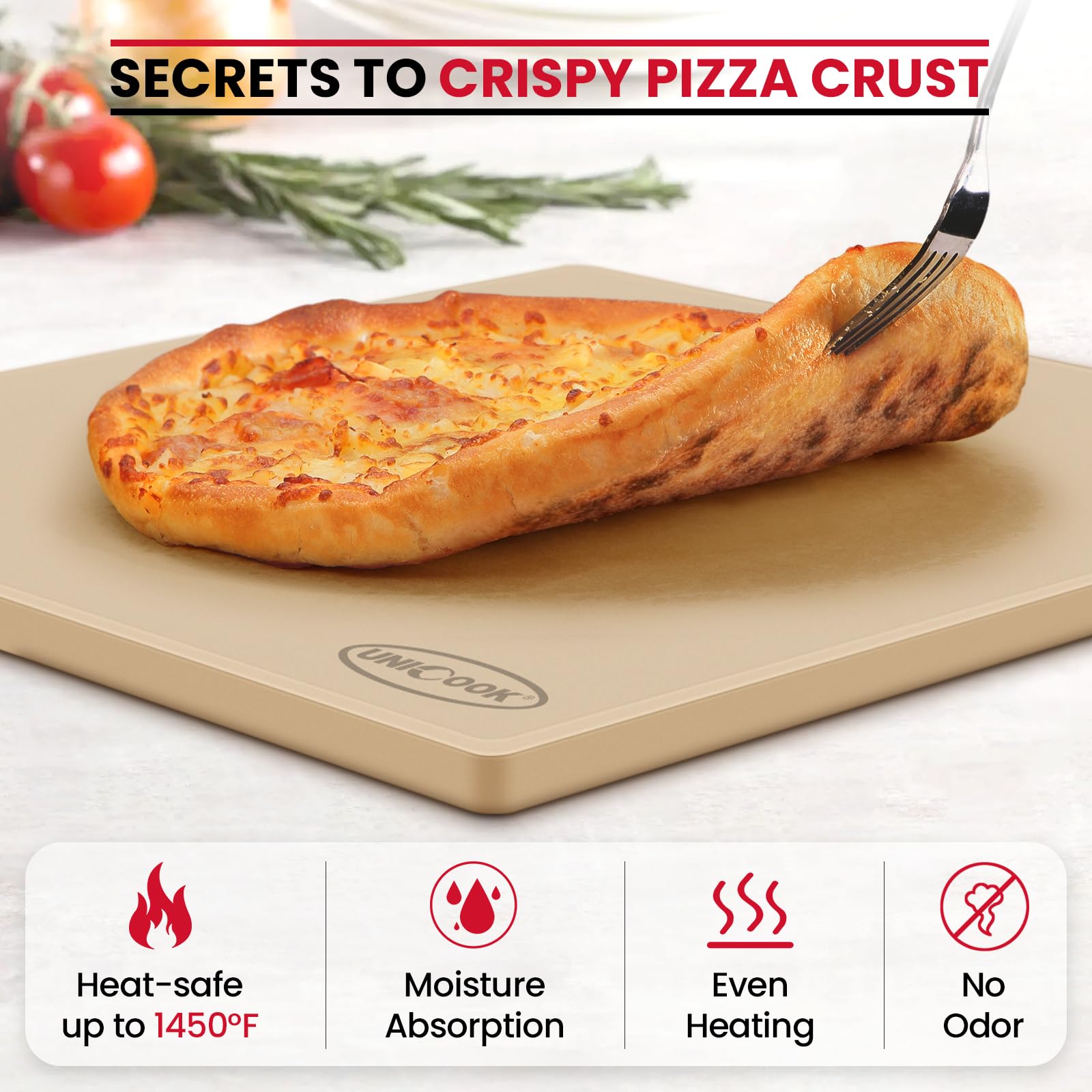 Unicook heavy-duty stoneware with scraper included for easy dough prep.