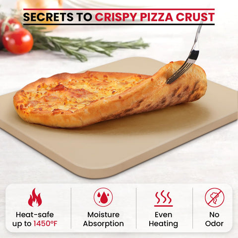 Unicook stone absorbs moisture to deliver golden crusts on pizzas and breads