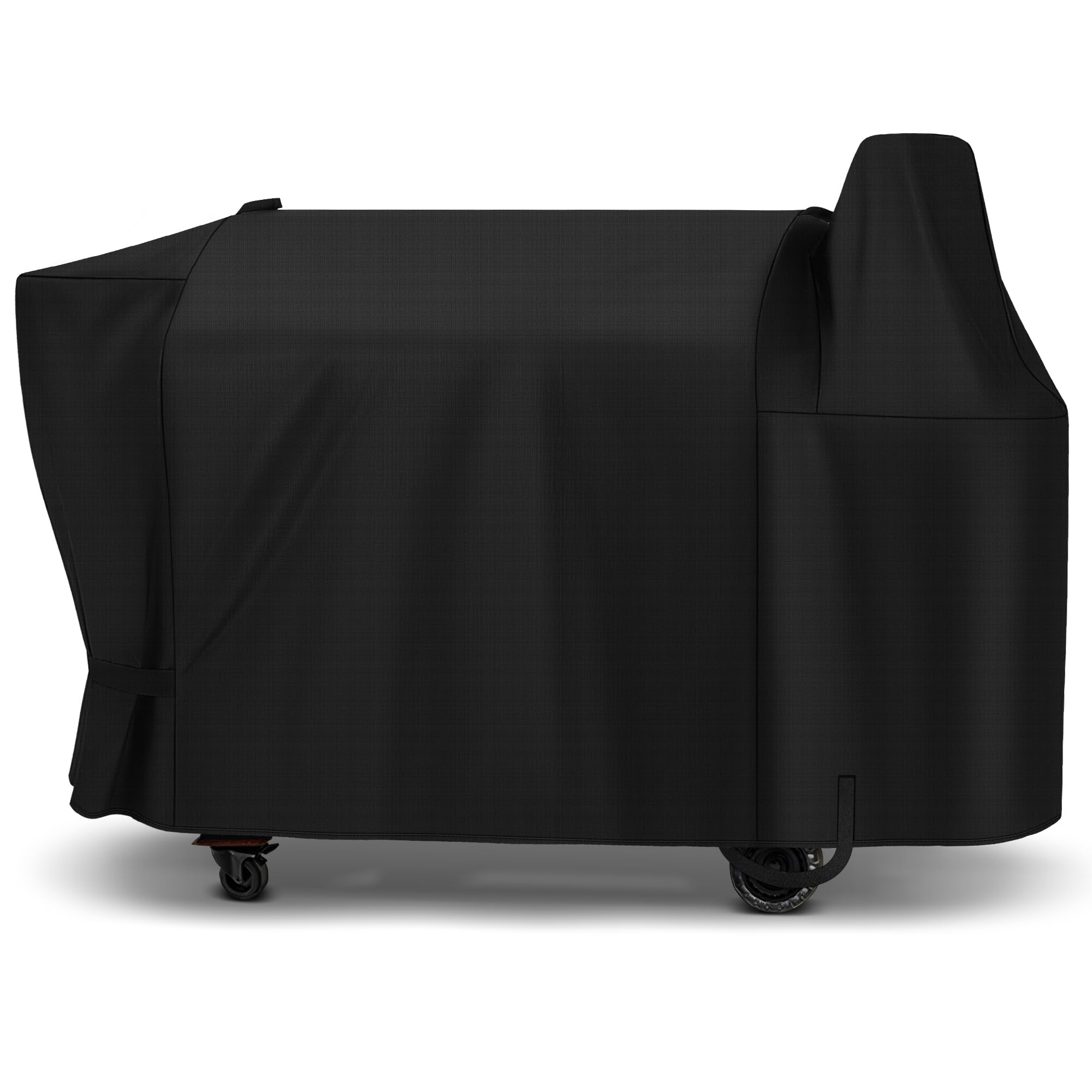 Unicook pellet grill cover side view protecting Pit Boss Austin XL from weather