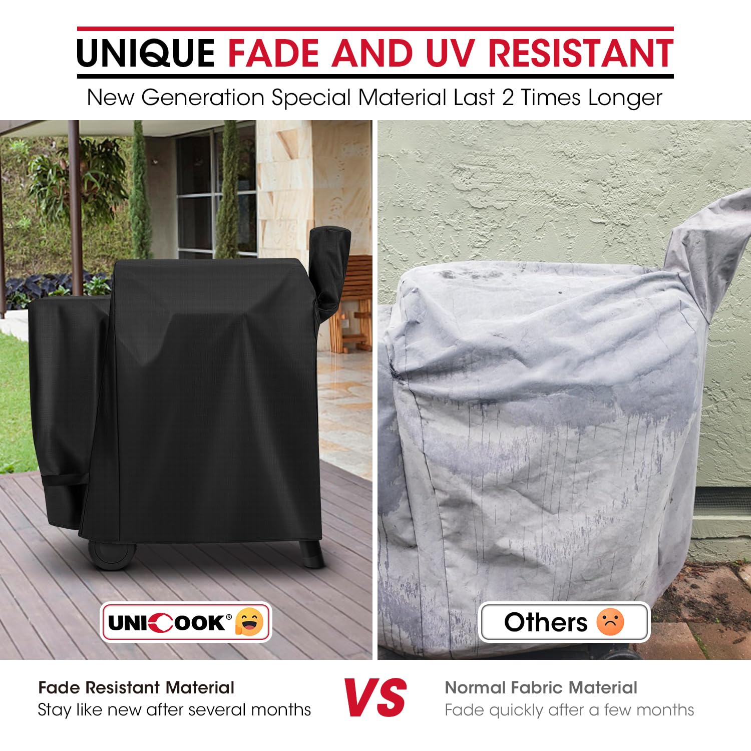 Unicook windproof straps secure the cover during windy days.