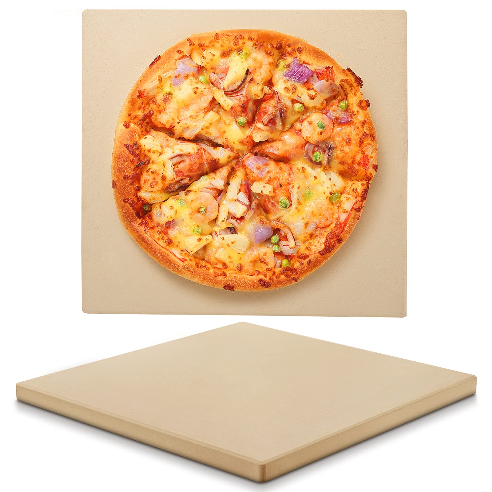 Unicook 15-inch pizza stone in oven for even heat and crisp crust