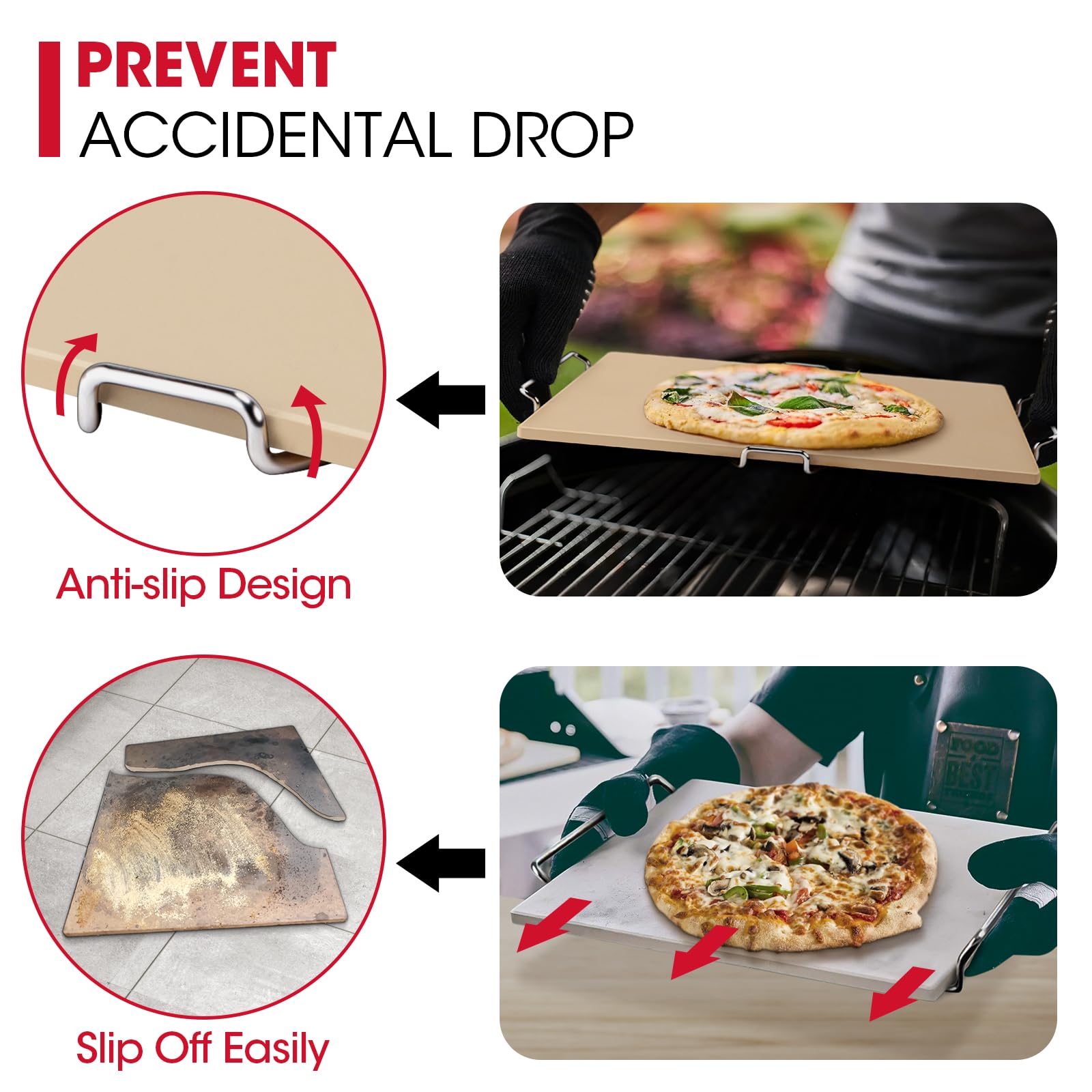 Unicook carry rack holds the stone securely for safe transport.