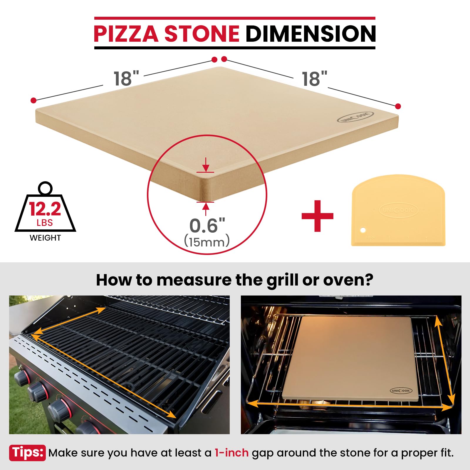 Unicook pizza stone close-up demonstrates even heat distribution for crispy crusts.