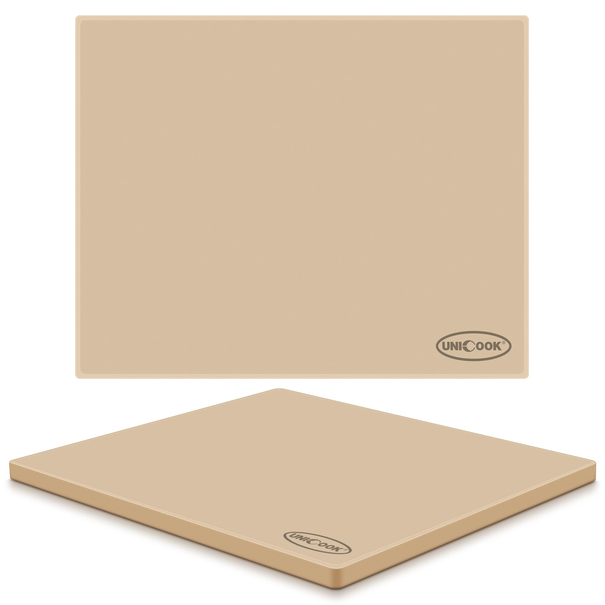 Unicook pizza stone in oven showing 20x16 size for even baking