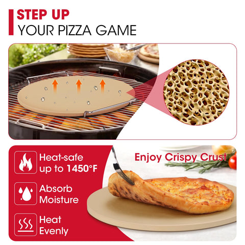 Unicook pizza stone on oven or grill setup for versatile baking